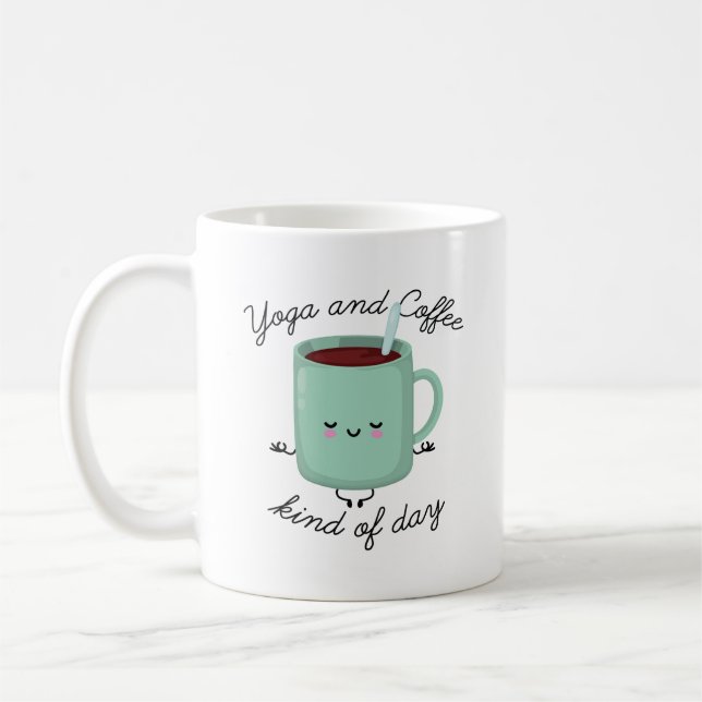 Taza De Café Yoga Y Café Como Un Día (Izquierda)