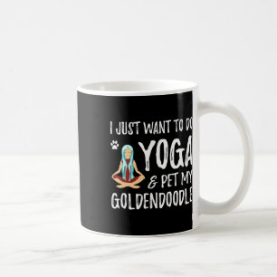 Taza De Café Yoga y Goldendoodle para mamá de perro divertida p
