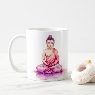 Taza De Café Yogini / Buddha Watercolor Cup, Meditation