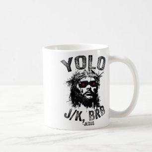 Taza De Café Yolo Jk Brb Resurrección de Jesús Cristianos Diver