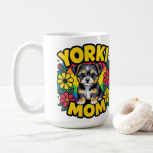 Taza De Café Yorki Mom Floral
