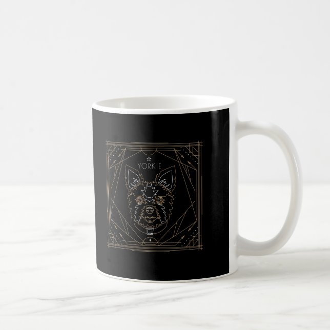 Taza De Café Yorkie Art Deco Zodiac (Derecha)