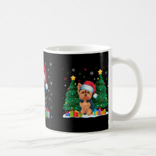 Taza De Café Yorkie Dog Ugly Xmas ilumina Santa Hat Yorkie Dog