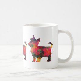 Taza De Café Yorkie Geometric Pattern Silhouette Multi