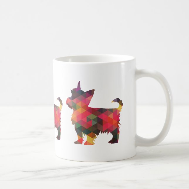 Taza De Café Yorkie Geometric Pattern Silhouette Multi (Derecha)