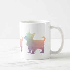 Taza De Café Yorkie Geometric Pattern Silhouette Pastel