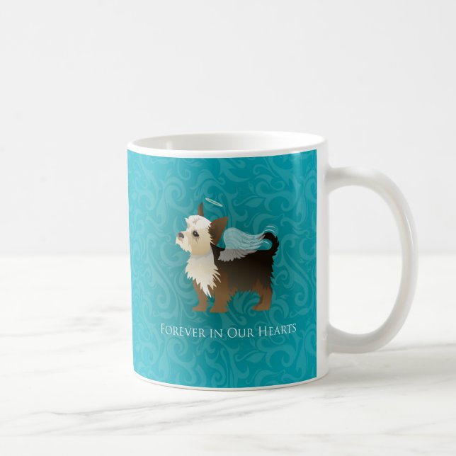 Taza De Café Yorkie - Mascota Memorial - Angel Dog (Derecha)