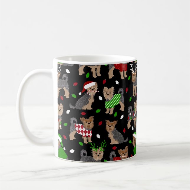 Taza De Café Yorkie Navidades Yorkshire Terrier Dog (Izquierda)