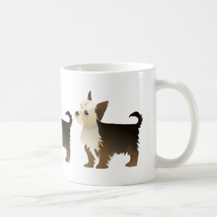 Taza De Café Yorkie Personalizar básico de raza con texto y col