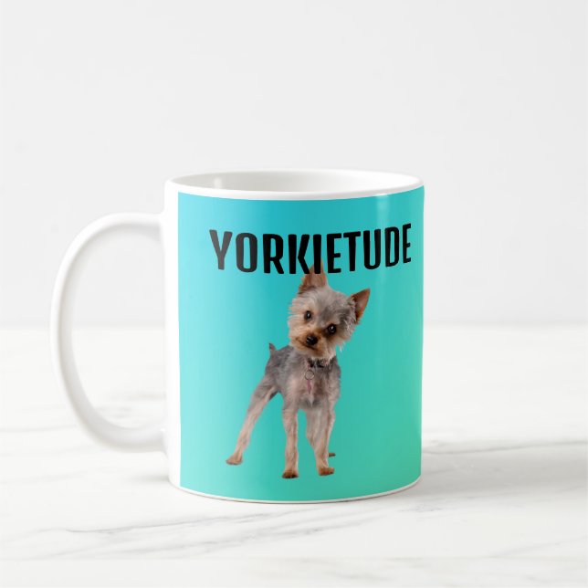 Taza De Café Yorkietude, Cute y texto pueden ser personalizados (Izquierda)
