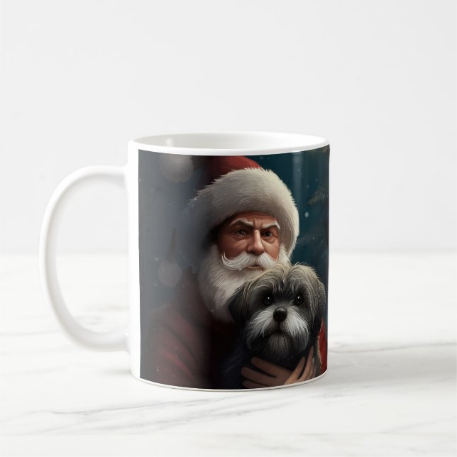 Taza De Café Yorkipoo con Navidades festivos de Santa Claus (Izquierda)