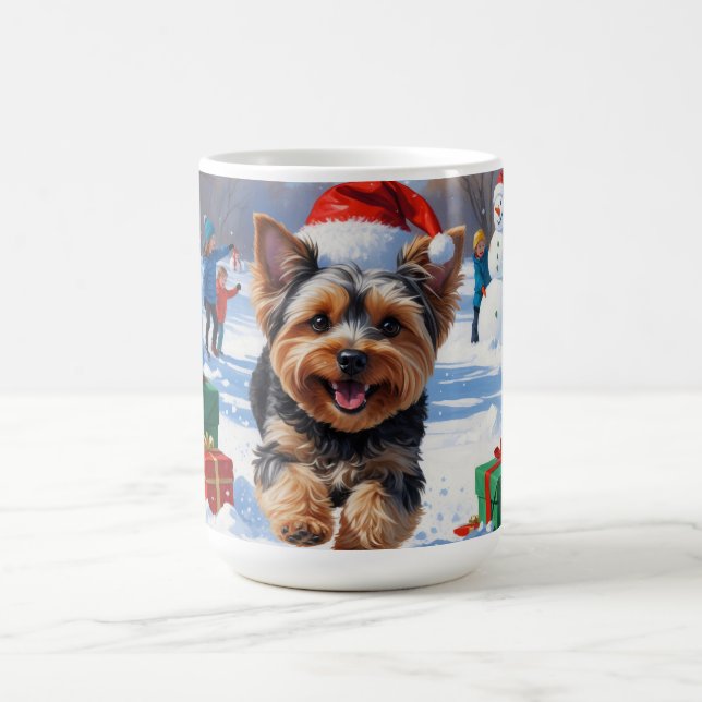 Taza De Café Yorkipoo en Nieve con Gorra Navidad (Centro)