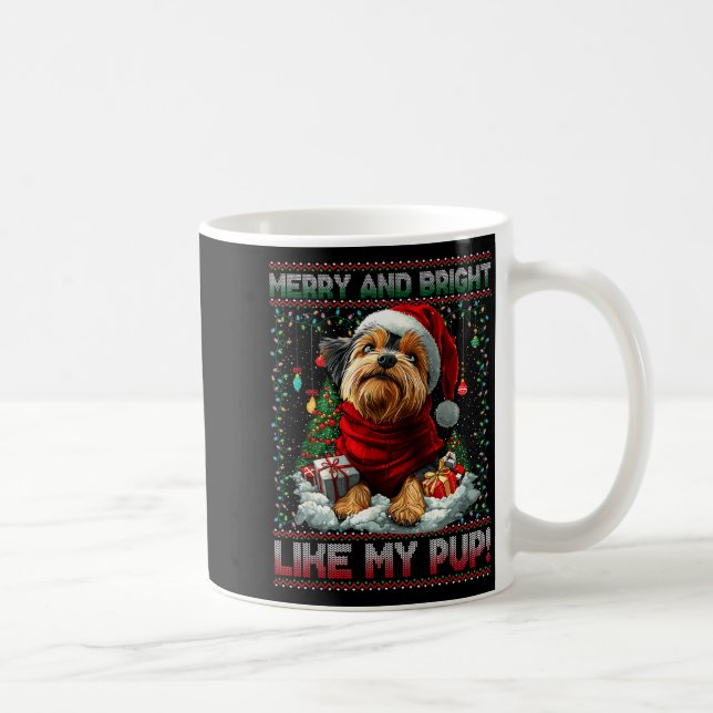 Taza De Café Yorkshire Terrier Christmas Tree Decorations Dog L (Derecha)