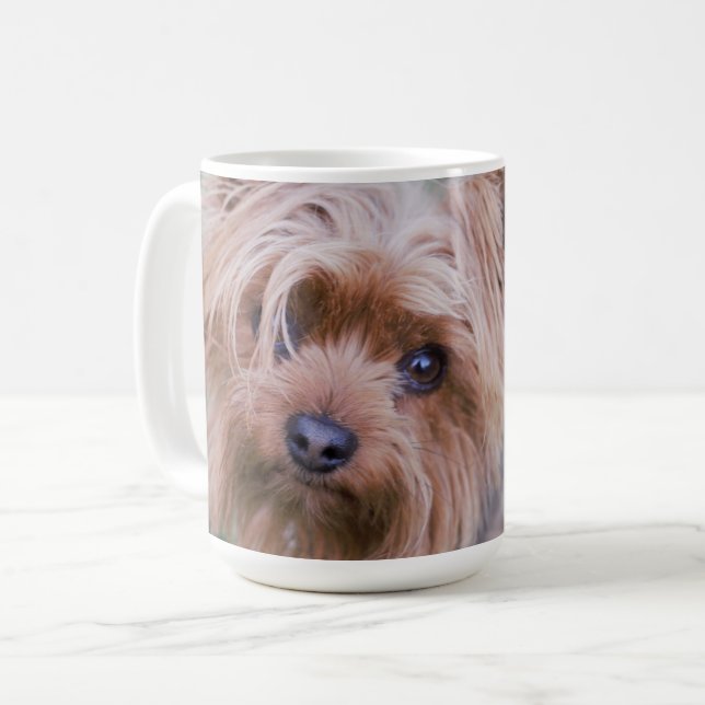 Taza De Café Yorkshire Terrier Closeup Coffee Mug (Anverso izquierdo)
