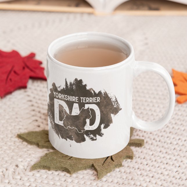 Taza De Café Yorkshire Terrier Dad Dog Rama el Día del Padre (Subido por el creador)
