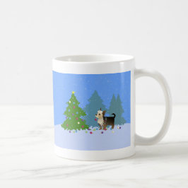 Taza De Café Yorkshire Terrier decorando el bosque de árboles d