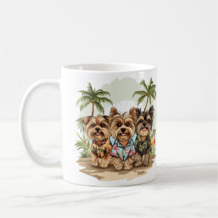 Taza De Café Yorkshire Terrier Perro a Camisetas hawaianos