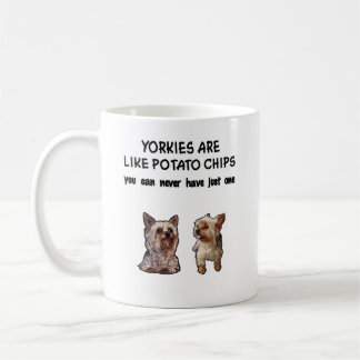 Taza De Café Yorky Mug 2 Yorkies son como patatas fritas (2 año