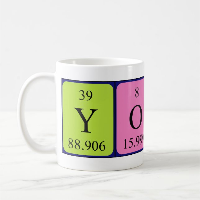 Taza De Café Yosef nombre de tabla periódica mug (Izquierda)