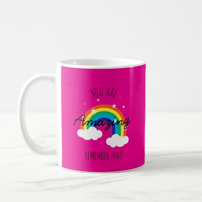 Taza De Café You Are Amazing - Hot Pink Mug (Izquierda)