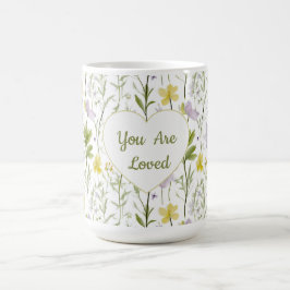 Taza De Café You Are Loved Floral Heart Mug
