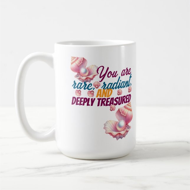 Taza De Café You Are Rare & Radiant" Inspirational Women's  (Izquierda)