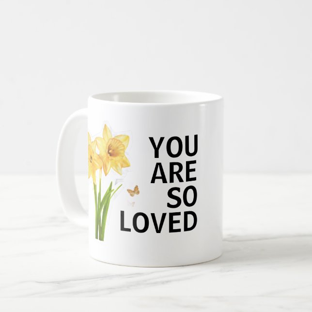 Taza De Café You Are So Loved Floral Christian (Anverso izquierdo)