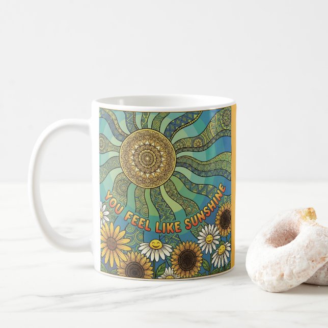 Taza De Café You Feel Like Sunshine Photo Coffee Mug (Con donut)