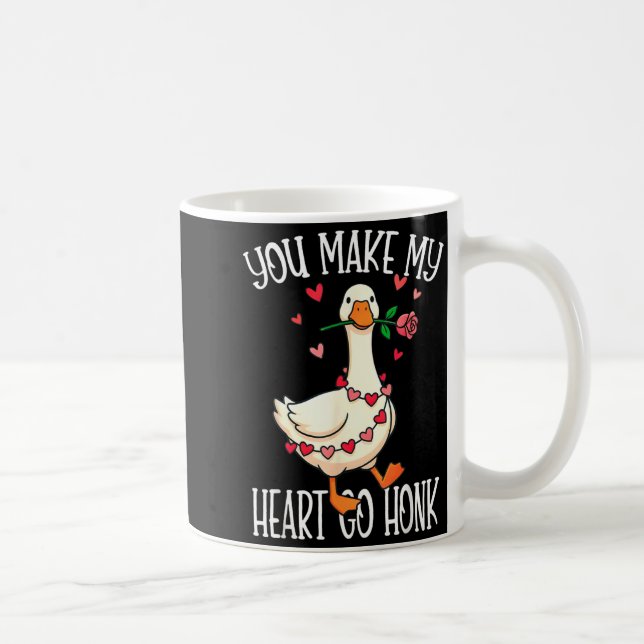 Taza De Café You Make My Heart Go Honk Valentine Goose  (Derecha)