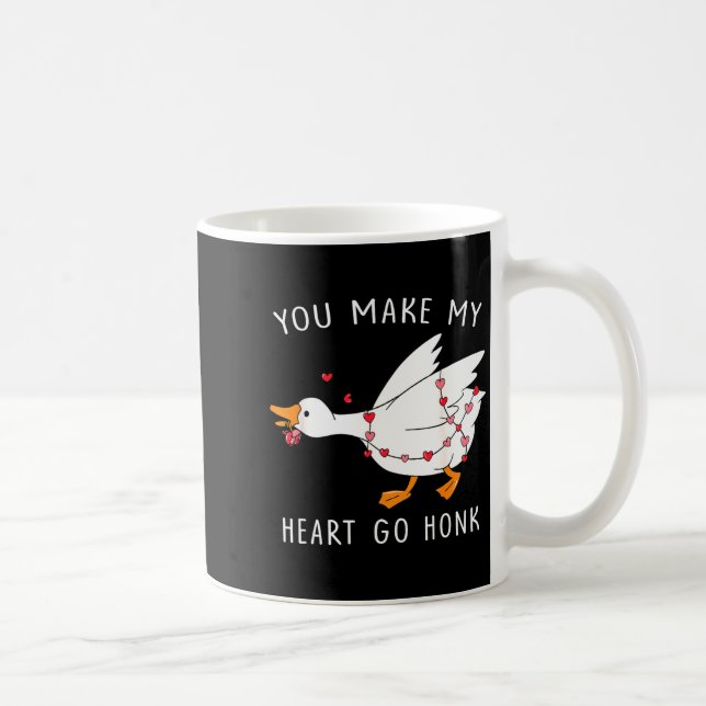 Taza De Café You Make My Heart Go Honk Valentine Goose  (Derecha)