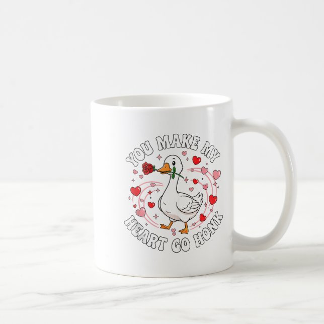 Taza De Café You Make My Heart Go Honk Valentine Goose Love Cou (Derecha)