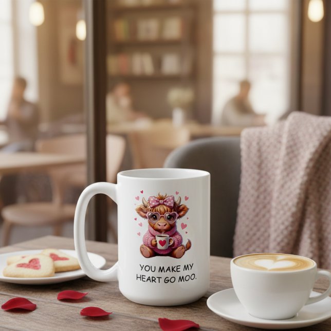 Taza De Café You Make My Heart Go Moo Funny Valentines  Day (Subido por el creador)