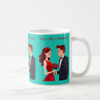 Taza De Café You + Me = Forever Romantic Couple Mug