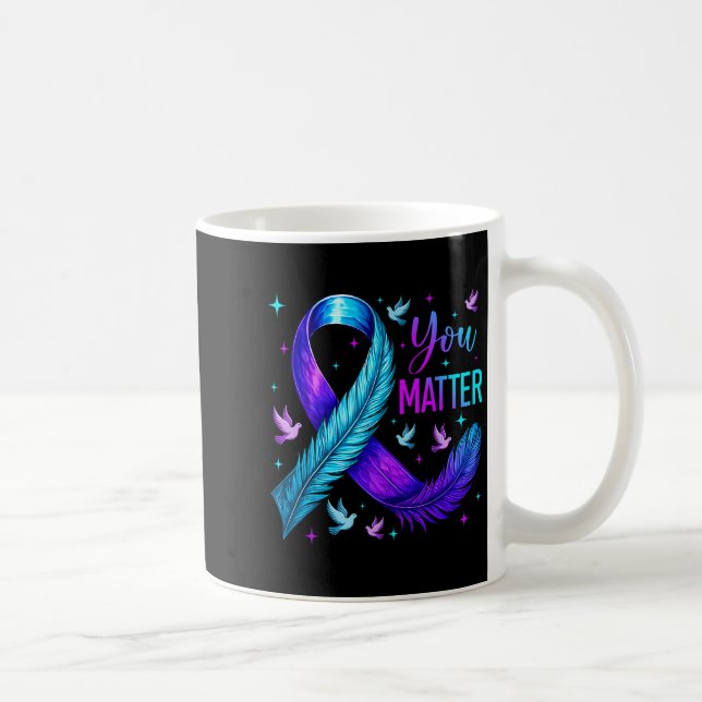 Taza De Café You Ribbon Bird Suicide Prevention Awareness  (Derecha)