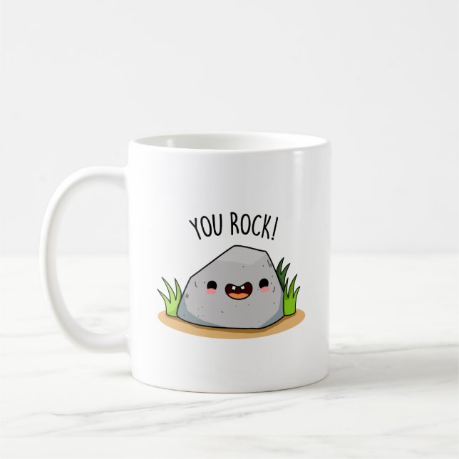 Taza De Café You Rock Funny Geology Pun (Izquierda)