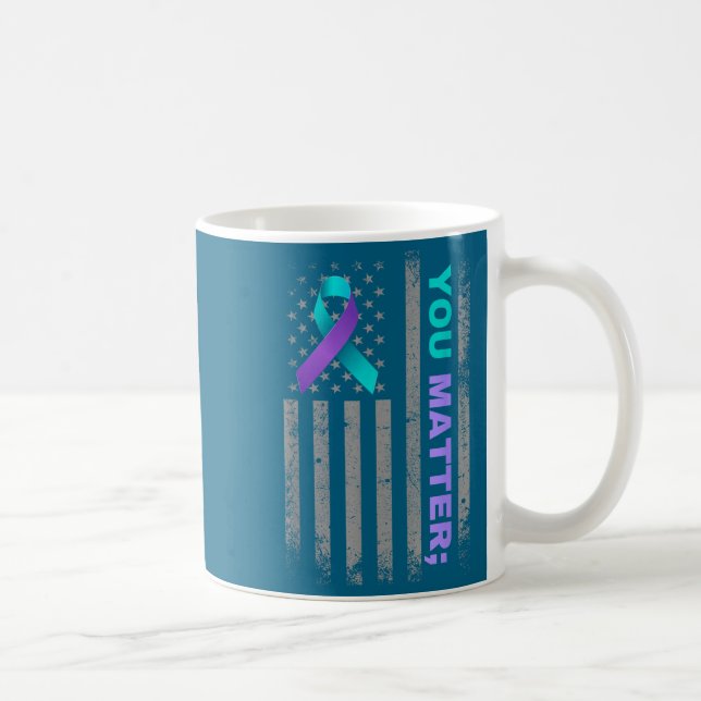 Taza De Café You Suicide Prevention Awareness American Flag Rib (Derecha)