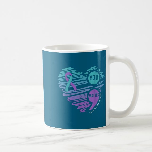 Taza De Café You Suicide Prevention Awareness Semicolon Suprt  (Derecha)