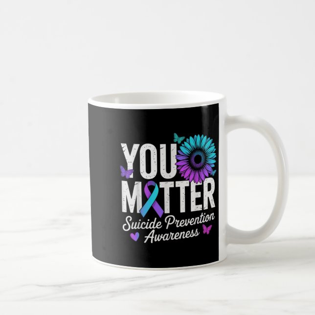 Taza De Café You Suicide Prevention Awareness Teal &amp; Purple (Derecha)