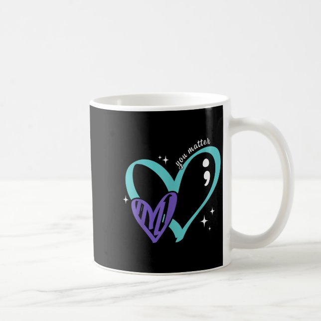 Taza De Café You Suicide Prevention Awareness Teal &amp; Purple (Derecha)