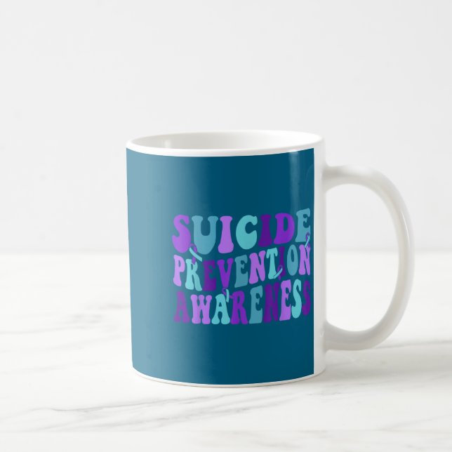Taza De Café You Suicide Prevention Teal Purple Awareness Ribbo (Derecha)