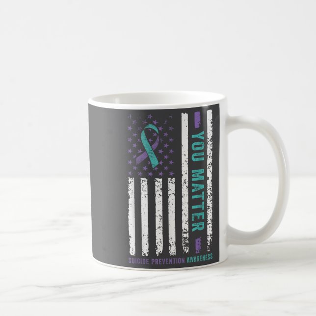 Taza De Café You Teal &amp; Purple Ribbon Suicide Prevention Aw (Derecha)