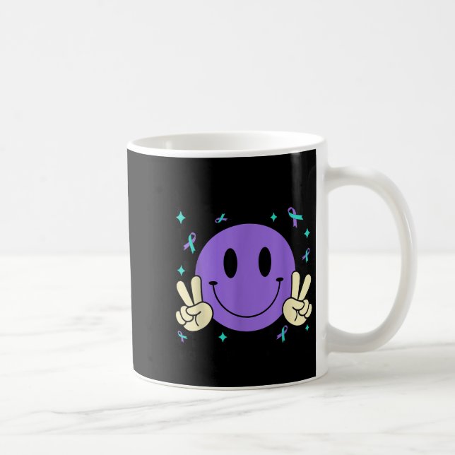 Taza De Café You Teal Purple Ribbon Suicide Prevention Awarenes (Derecha)