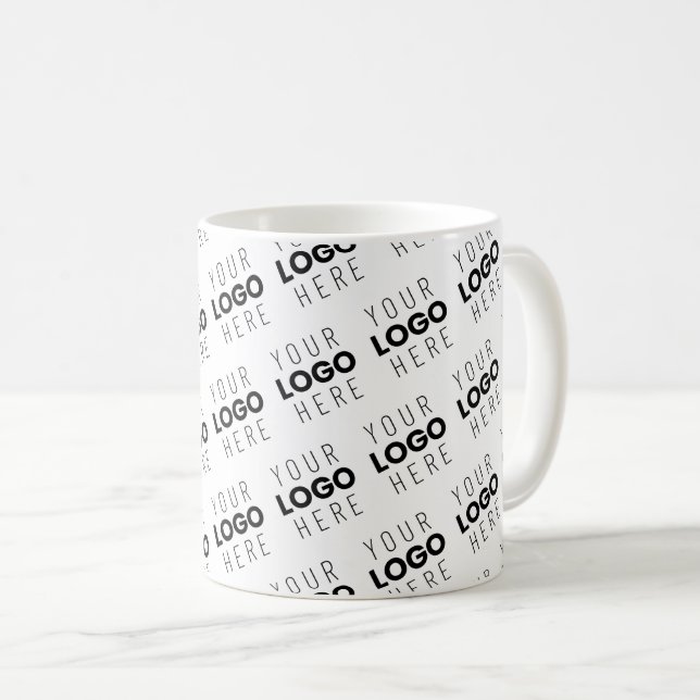 Taza De Café Your Logo Simple Repeating Diagonal Pattern (Anverso derecho)