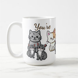 Taza De Café You're Purr-fect Animated Cat and Hearts 