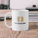 Taza De Café Youtuber Vlogger de Canal Dorado de Youtube<br><div class="desc">El Vlogger Youtuber Mugs del canal de Youtube de oro moderno.</div>