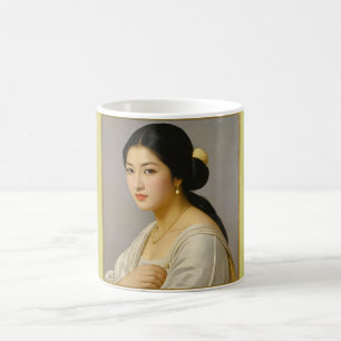 Taza De Café "Yuki Mori" Retrato de mujer de arte fino
