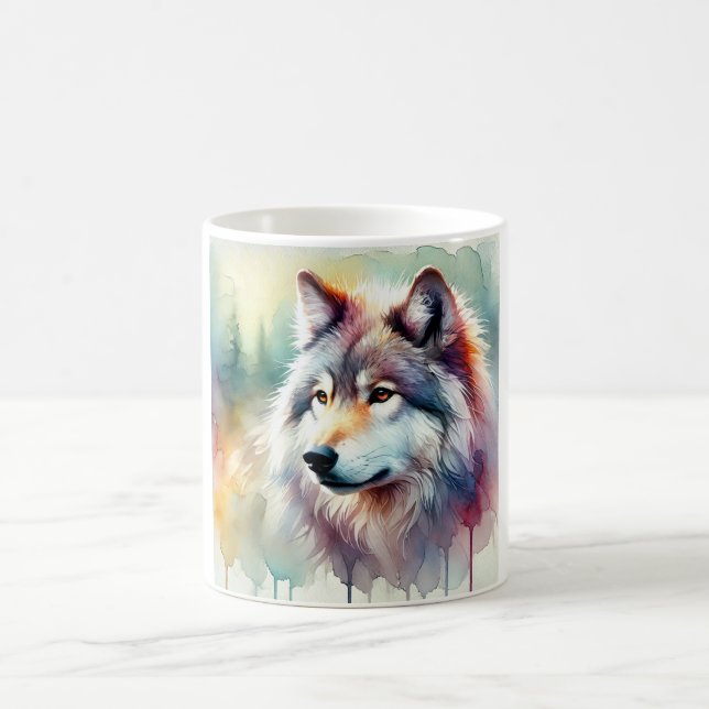 Taza De Café Yukon Wolf 040924AREF125 - Watercolor (Centro)