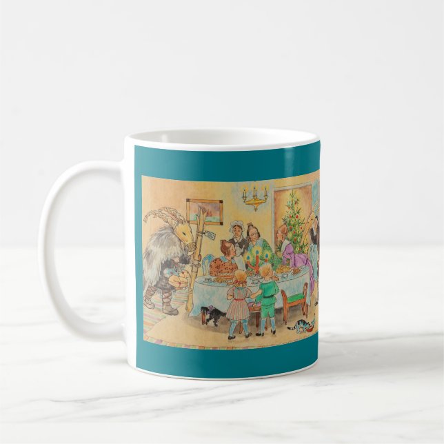 Taza De Café Yule Goat en la mesa (Izquierda)