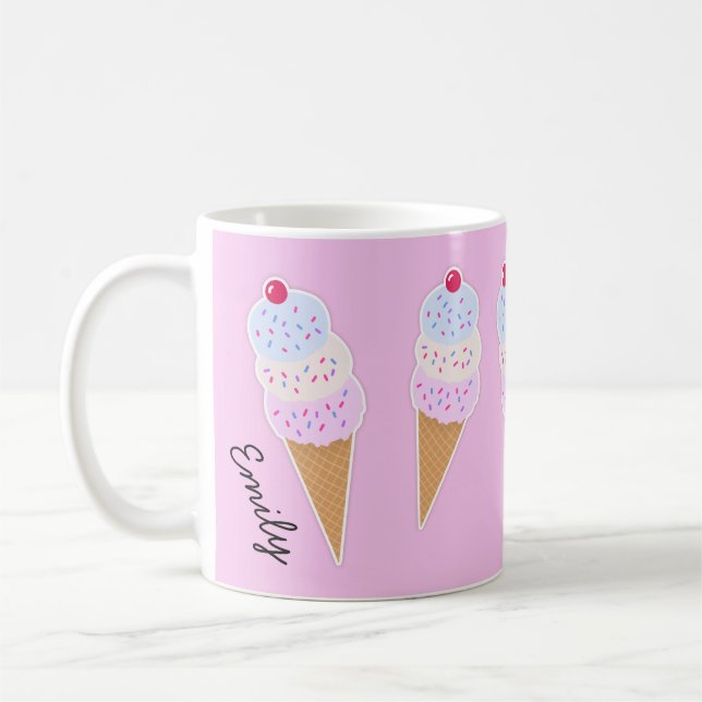 Taza De Café Yummy Icecream Cone Mug Personalizado (Izquierda)
