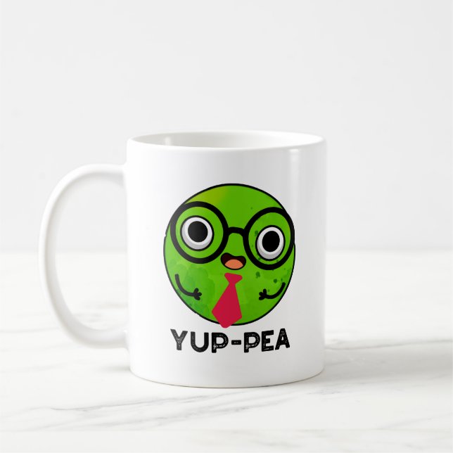 Taza De Café Yup-pea Funny Yuppie Veggie Pea Pun (Izquierda)